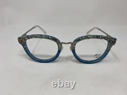 Shwood Melrose 49/22/140 Silver Blue Eyeglasses USA Frame /c26