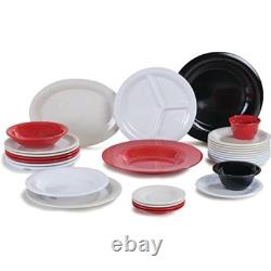 Sierrus reusable plastic plate with rim for buffets, restaurants, and