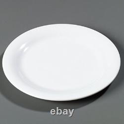 Sierrus reusable plastic plate with rim for buffets, restaurants, and