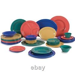 Sierrus reusable plastic plate with rim for buffets, restaurants, and