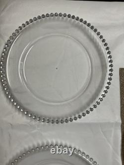 Silver Bead Rim Plastic 13 Plate Charger Set Of 32 Wedding
