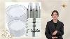 Silver Plastic Dinnerware Set 50 Dinner Plates 50 Dessert Plates 50 Pre Rolled Napkins 50 Cups