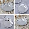 Silver Plastic Round Plates With Flared Rim Party Wedding Disposable Tableware