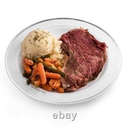 Silver Rimmed Plastic Dinner Plates (100 Pack) 10.25 Inch Heavyweight White