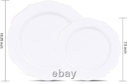 Stylish 100pcs BPA-Free Silver Plates with Gold Rim Perfect for Any Occasion