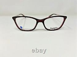 Superflex Eyeglasses Frames SC-493 3 53-17-145 Silver/Red Full Rim KE66