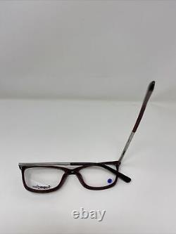 Superflex Eyeglasses Frames SC-493 3 53-17-145 Silver/Red Full Rim KE66