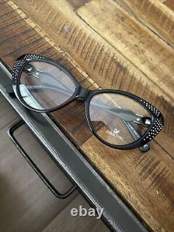 Swarovski Black Plastic Cat Eye Optical Eyeglasses Frame 54-13 Clara