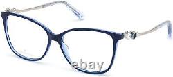 Swarovski SK 5367 092 Blue Cat Eye Plastic Optical Eyeglasses Frame 53-14-140 RX