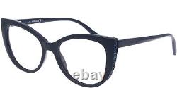 Swarovski SK5291 Dark Blue 090 Cat Eye Round Eyeglasses Frame 53-18-140 SW5291