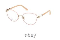 Swarovski SK5340 072 Pink Big Cat Eye Metal Eyeglasses Frame 56-18-140 SW5340 RX