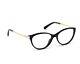 Swarovski Sk5349 001 Black Gold Cat Eye Round Eyeglasses Frame 53-16-135 Sw5349