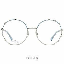 Swarovski SK5380 Women Silver Optical Frame Metal Crystal Full Rim Round Eyewear