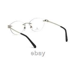 Swarovski SK5399 016 Shiny Silver Metal Rimless Eyeglasses Frame 53-15-140 RX