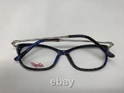 Swift Vision Eyeglasses Frames CLASSY C1 Silver Blue 54-15-140 Full Rim TY03