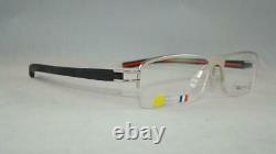 TAG HEUER TH 7624 002 Silver Black & Red Half Rim Glasses Eyeglasses Frames 57mm