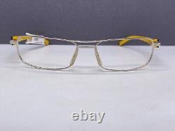 TAG Heuer Eyeglasses Frames men Silver Black Yellow Rectangular Full Rim Th 8002