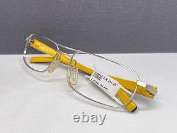 TAG Heuer Eyeglasses Frames men Silver Black Yellow Rectangular Full Rim Th 8002