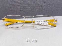 TAG Heuer Eyeglasses Frames men Silver Black Yellow Rectangular Full Rim Th 8002