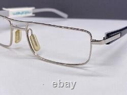 TAG Heuer Eyeglasses Frames men Silver Blue Rectangular Full Rim Th 8001