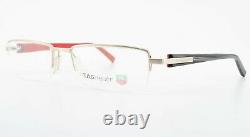 TAG Heuer Glasses Th 8203 001 53 18 140 Silver Red Black Luxury half-Rim Frame