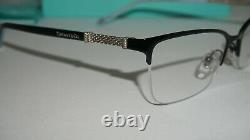 TIFFANY & CO. RX New Eyeglasses Metal Half Rim Black Blue TF1111B 6097 53 17 140