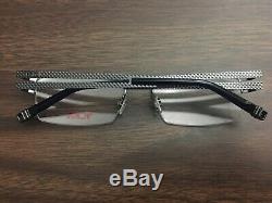 TUMI T108 Eyeglasses Frame Japan Half Rim Brushed Silver Blue New 53 18 140