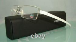 Tag Heuer TH 7206 020 Reflex Pure White Silver Half Rim Eyeglasses Frames 53mm