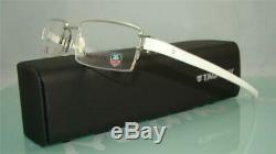 Tag Heuer TH 7206 020 Reflex Pure White Silver Half Rim Eyeglasses Frames Siz 53