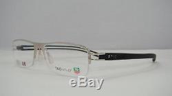 Tag Heuer TH 7624 003 Silver Black & White Half Rim Eyeglasses Frames Size 57