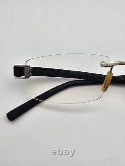 Tag Heuer TH7102 002 Silver Black Rimless Eyeglasses Frame France 52-18-135