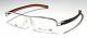 Tag Heuer Th7624 002 Silver Black & Red Half Rim Eyeglasses Frames Size 57