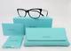 Tiffany & Co. Tf 2199b 8055 52mm Black-silver-crystals Rectangle New Glasses