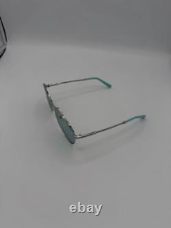 Tiffany & Co. TF3062 Diamond Point Aviator Sunglasses Silver Blue
