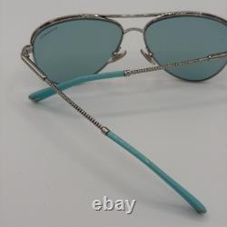 Tiffany & Co. TF3062 Diamond Point Aviator Sunglasses Silver Blue