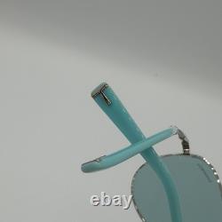 Tiffany & Co. TF3062 Diamond Point Aviator Sunglasses Silver Blue