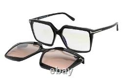 Tom Ford 5689-B 001 Black Women's Plastic Eyeglasses 54-16-140 W Clip On & Case