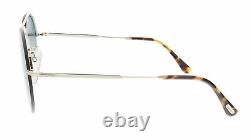 Tom Ford FT0565 18P Veronique Shiny Rhodium Curved Brow Bar Round Half Rim