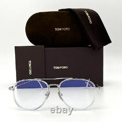 Tom Ford FT5666-B 026 Transparent Crystal / Blue Block 52mm Eyeglasses TF5666-B