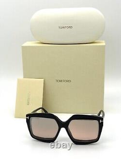 Tom Ford FT5689-B 001 Black / Blue Block / Peach Mirror clip on 54mm TF5689-B