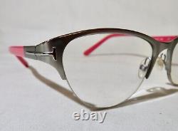 Tom Ford, Italy TF 5283 Eyeglass frame Silver 1/2 rim & red eyewear 52-17-135