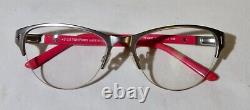 Tom Ford, Italy TF 5283 Eyeglass frame Silver 1/2 rim & red eyewear 52-17-135