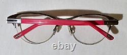 Tom Ford, Italy TF 5283 Eyeglass frame Silver 1/2 rim & red eyewear 52-17-135