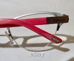 Tom Ford, Italy TF 5283 Eyeglass frame Silver 1/2 rim & red eyewear 52-17-135