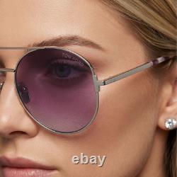 Tom Ford Sunglasses Wome Silver Round Metal Purple Gradient FT0782 16Y 60mm