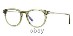 Tom Ford TF5905-B 096 Clear Green Silver Round Plastic/Metal Eyeglass 49-21-145