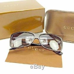 Used Authentic GUCCI Sunglasses Men Women Unisex Full Rim Black Brown Silver