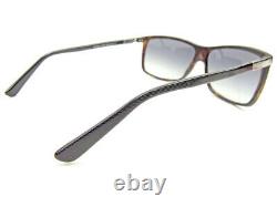 Used Gucci Sunglasses Glasses Side Logo Full Rim Black Brown Silver Plastic