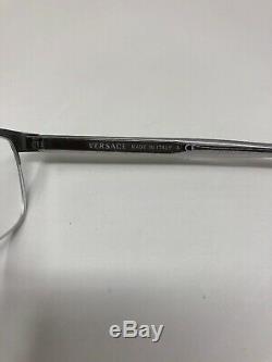 VERSACE 1241 1264 Eyeglasses Frame 54-18-145 Half Rim Silver Polish MS08