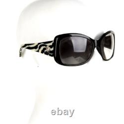 VERSACE SILVER MEDUSA ON ZEBRA PRINT Black RIM Gradient Sunglasses LOVED